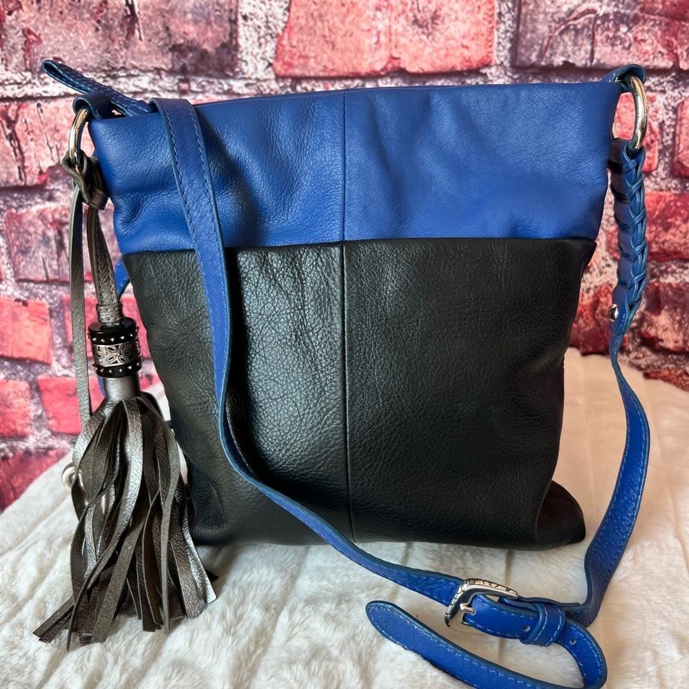 Brighton Klee Colorblock Pebbled Leather Crossbody Bag